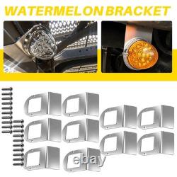 10X Truck Trailer Stainless Steel Mount Watermelon Light Under Frame Brackets EC 10X Truck Trailer Stainless Steel Mount Watermelon Light Under Frame Brackets EC