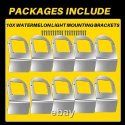 10X Truck Trailer Stainless Steel Mount Watermelon Light Under Frame Brackets EC