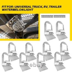 10X Truck Trailer Stainless Steel Mount Watermelon Light Under Frame Brackets EC