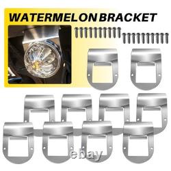 10X Truck Trailer Stainless Steel Mount Watermelon Light Under Frame Brackets EC