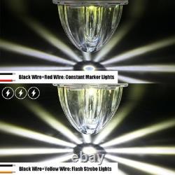 10x White Truck LED Watermelon Lights Side Marker with Stainless Steel Brackets