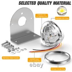 10x White Truck LED Watermelon Lights Side Marker with Stainless Steel Brackets