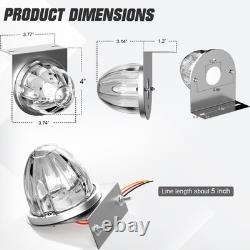 10x White Truck LED Watermelon Lights Side Marker with Stainless Steel Brackets