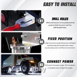 10x White Truck LED Watermelon Lights Side Marker with Stainless Steel Brackets