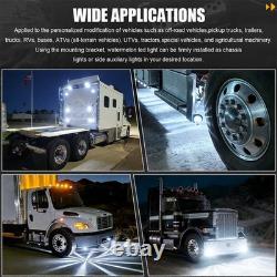 10x White Truck LED Watermelon Lights Side Marker with Stainless Steel Brackets