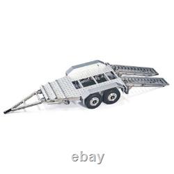 114 2Axles Trailer For E20 RC Excavator Support Legs Stainless Steel Tailboard