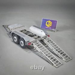 114 2Axles Trailer For E20 RC Excavator Support Legs Stainless Steel Tailboard