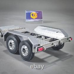 114 2Axles Trailer For E20 RC Excavator Support Legs Stainless Steel Tailboard