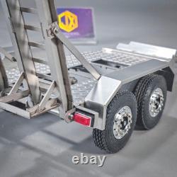 114 2Axles Trailer For E20 RC Excavator Support Legs Stainless Steel Tailboard