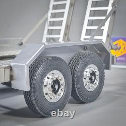 114 2Axles Trailer For E20 RC Excavator Support Legs Stainless Steel Tailboard