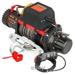 12500Ibs Electric Winch 12V 65FT Synthetic Rope 4WD ATV UTV Winch Towing Truck
