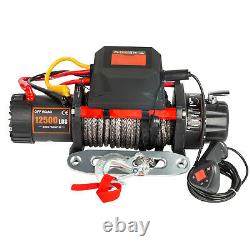 12500Ibs Electric Winch 12V 65FT Synthetic Rope 4WD ATV UTV Winch Towing Truck