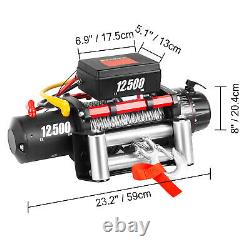 12500LBS 12V Electric Winch Steel Cable 85FT Truck Trailer Towing Off-Road ATV