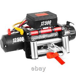 12500LBS 12V Electric Winch Steel Cable 85FT Truck Trailer Towing Off-Road ATV