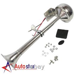 12V 390mm Stainless Steel Single Trumpet Horn For Truck Train Car Marine Boat
