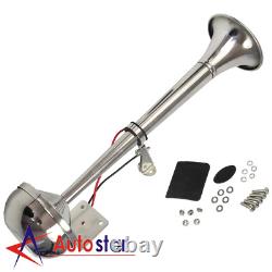 12V 390mm Stainless Steel Single Trumpet Horn For Truck Train Car Marine Boat