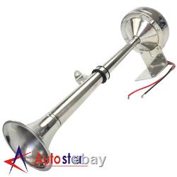 12V 390mm Stainless Steel Single Trumpet Horn For Truck Train Car Marine Boat