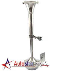 12V 390mm Stainless Steel Single Trumpet Horn For Truck Train Car Marine Boat