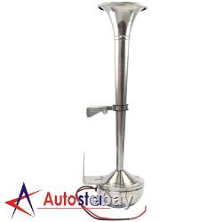 12V 390mm Stainless Steel Single Trumpet Horn For Truck Train Car Marine Boat