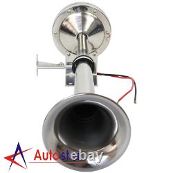 12V 390mm Stainless Steel Single Trumpet Horn For Truck Train Car Marine Boat