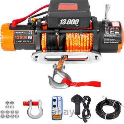 13000Ibs Electric Winch 12V 85ft Synthetic Rope 4WD ATV UTV Winch Towing Truck