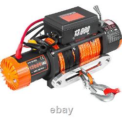 13000Ibs Electric Winch 12V 85ft Synthetic Rope 4WD ATV UTV Winch Towing Truck