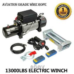 13000lbs 12V Electric Recovery Winch Truck SUV Durable Remote Control 4WD
