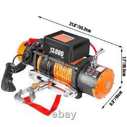 13000lbs Electric Recovery Winch Truck SUV Durable Remote Control 4WD Synthetic