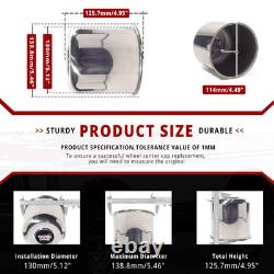 130mm 5.12in Stainless Steel Polished Trailer Truck Rim Push Through Center Caps