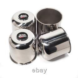 130mm 5.12in Stainless Steel Polished Trailer Truck Rim Push Through Center Caps
