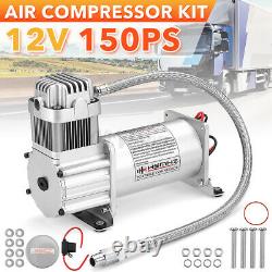 150Psi Air Compressor 1/4'' Hose 12V Car Truck Train Onboard Horns Suspension