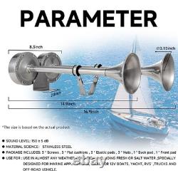 150dB Stainless Steel Boat Horn Waterproof Marine Trumpet for Yacht, Truck, SU