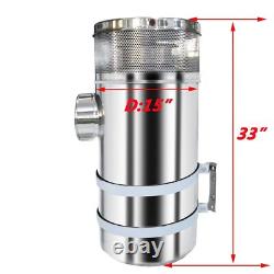15 Inch Stainless Steel Truck Air Cleaner vortox style strap Peterbilt 379 389