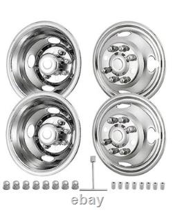 16 8 Lug Wheel Simulators Stainless Steel With Bolt Kit Fit for Pick-Up Trucks