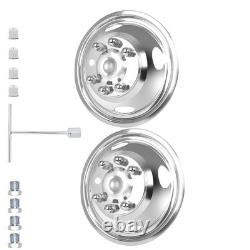 16 Inch 8 Lug Stainless Steel Wheel Covers Truck RV Hubcaps Front Wheel
