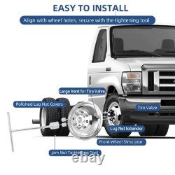 16 Inch 8 Lug Stainless Steel Wheel Covers Truck RV Hubcaps Front Wheel