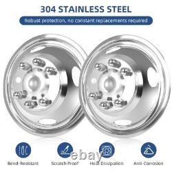 16 Inch 8 Lug Stainless Steel Wheel Covers Truck RV Hubcaps Front Wheel