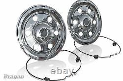 17.5 Swedish Style Stainless Steel Front + Rear Wheel Trim Cover Set Truck Bus