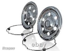 17.5 Swedish Style Stainless Steel Rear Wheel Trims Covers Bus Truck Lorry