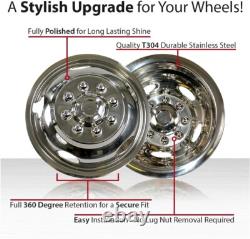 17'' 8 Lugs 5 Holes Stainless Steel Wheel Simulator for 2011-2021 GMC 3500 Truck