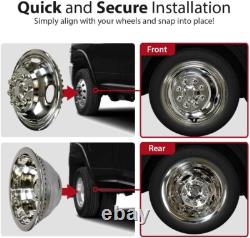 17'' 8 Lugs 5 Holes Stainless Steel Wheel Simulator for 2011-2021 GMC 3500 Truck