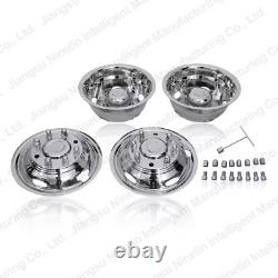 17 Polished Wheel Simulators 8 Lugs for 2011-2021 Chevy Silverado 3500 HD Truck