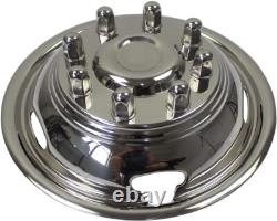 17 Polished Wheel Simulators 8 Lugs for 2011-2021 Chevy Silverado 3500 HD Truck