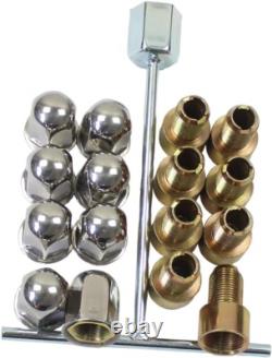 17 Polished Wheel Simulators 8 Lugs for 2011-2021 Chevy Silverado 3500 HD Truck