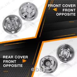 17 Polished Wheel Simulators 8 Lugs for 2011-2025 Chevy Silverado 3500 HD Truck