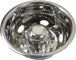 17 Polished Wheel Simulators 8 Lugs for 2011-2025 Chevy Silverado 3500 HD Truck