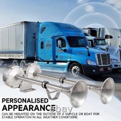 180dB Stainless Steel Marine & Truck Safety Horn 12V Double Trumpet Design