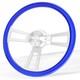 18'' Blue Abs Truck Steering Wheel 5-hole 3-spoke Stainless Steel With Horn C