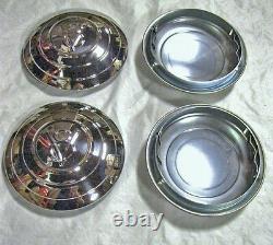 1932 Ford Car Pickup Truck Stainless Steel Hubcap V8 Logo 32 Set of 4 Hub Caps