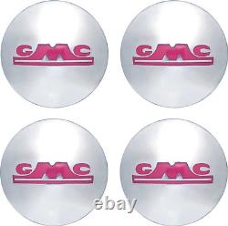 1947-53 GMC Pickup Truck Wheel Hub Cap Set with Red GMC logo Stainless Steel
